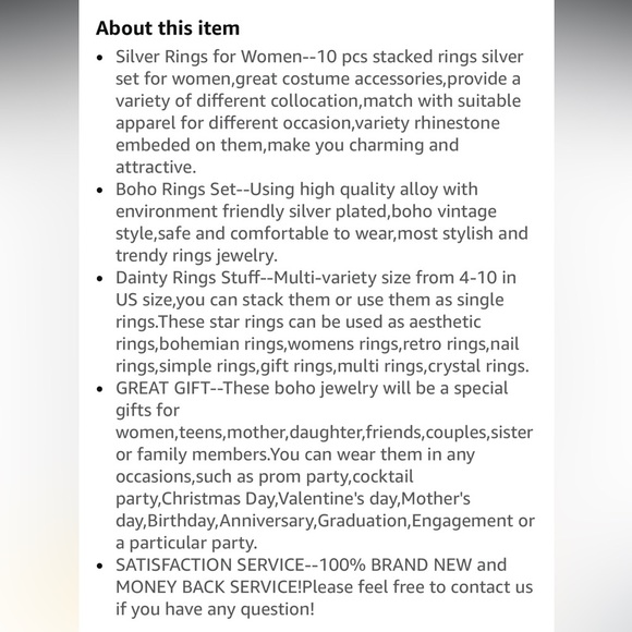 Elegant Silver Women's Ring Set - Picture 4 of 4